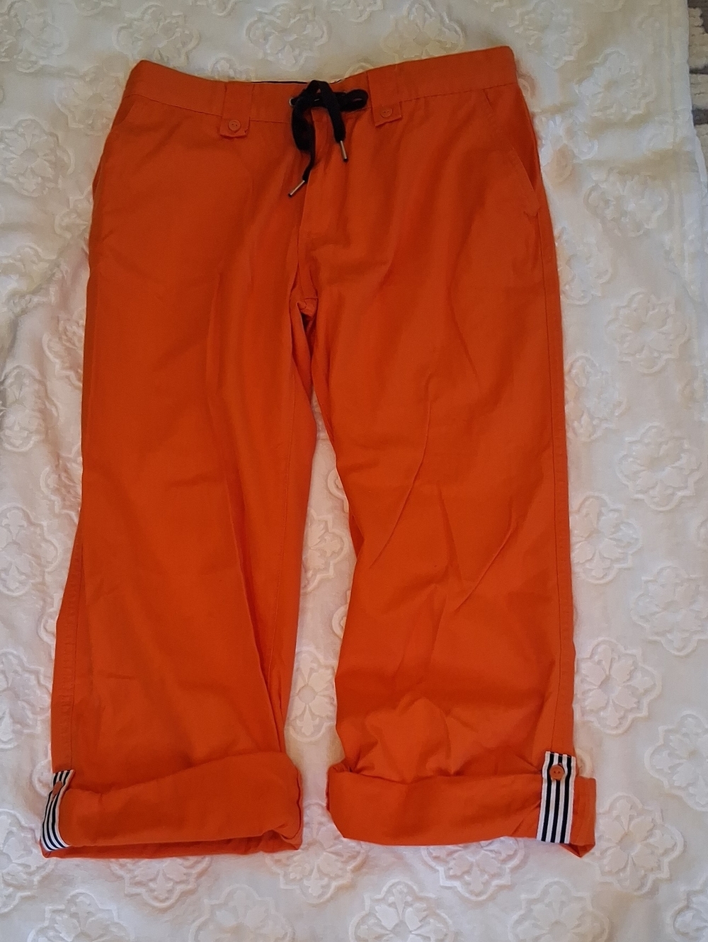 Tommy Hilfiger Orange Pants with Black Waistband